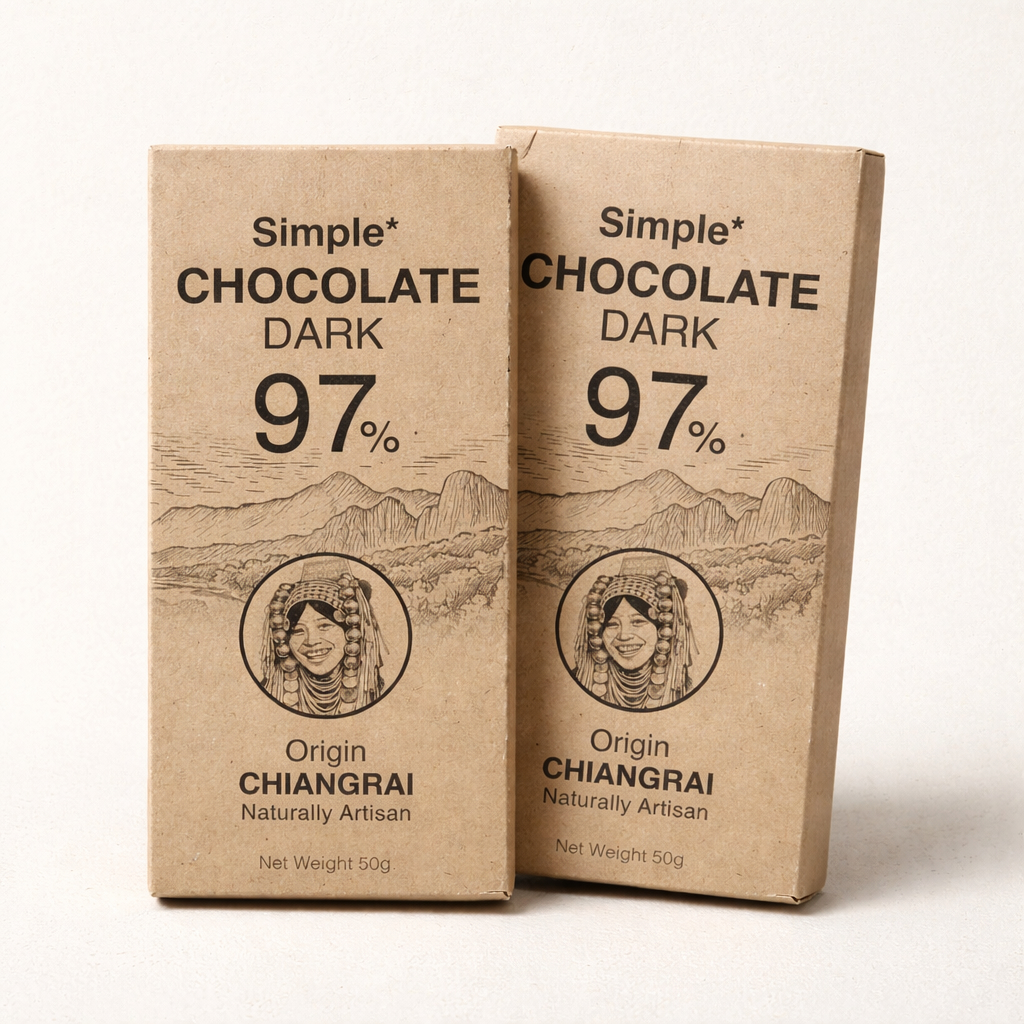 Simple* Chocolate Dark 97% — ดาร์กช็อกโกแลต 97% — (แพ็คคู่ มี 2แท่ง)